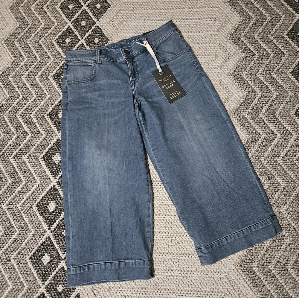 The Limited Wide Leg Cropped Jeans - Strecth Size 8 NEW